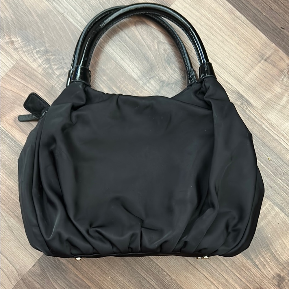 Kate Spade Black Pleated Shoulder Bag with Metallic Accent - Picture 3 of 6